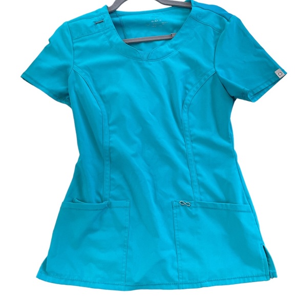 Cherokee Infinity Scrub Top XS in Teal - Picture 3 of 14